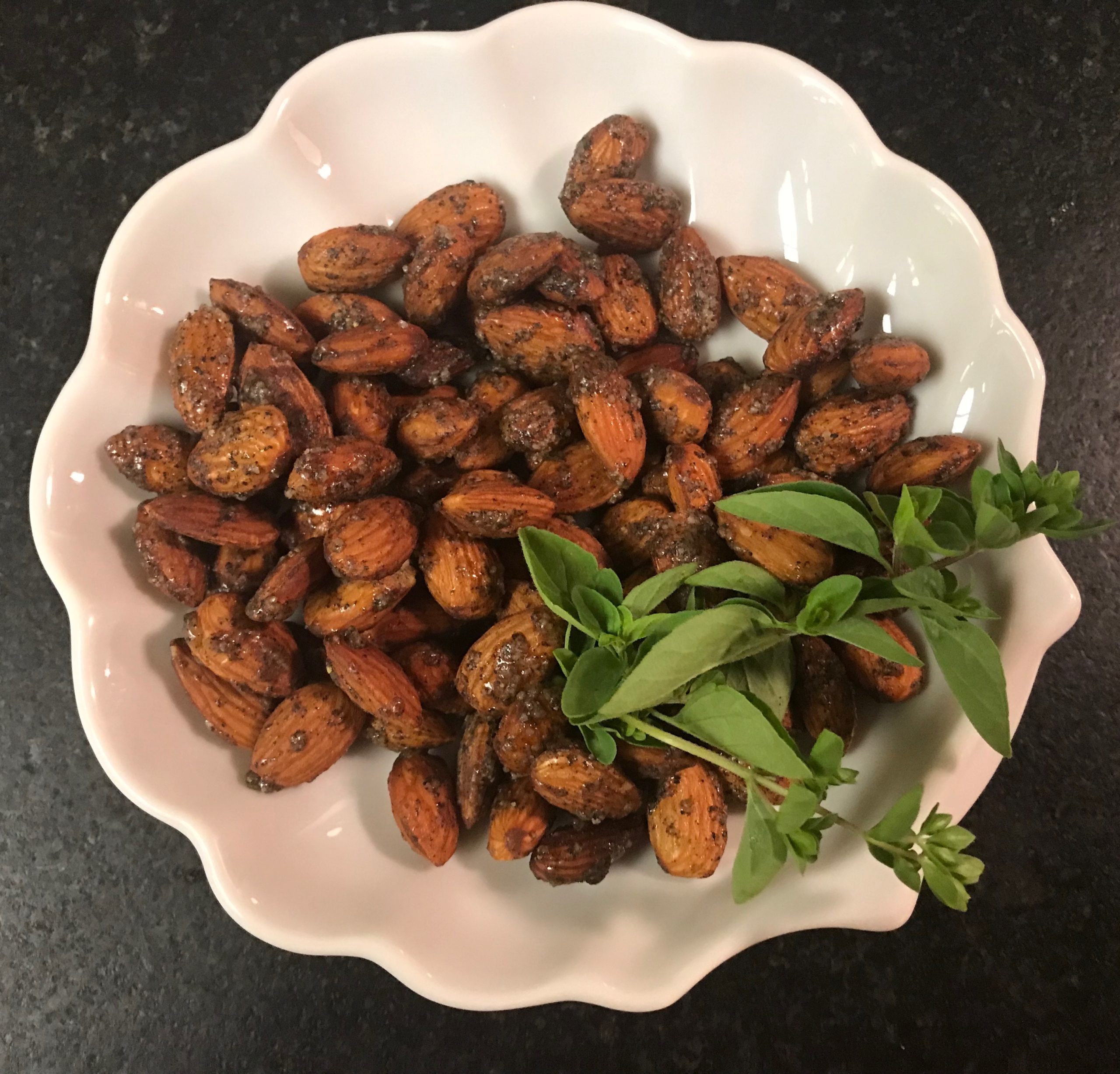 Orange Marjoram Candied Almonds
