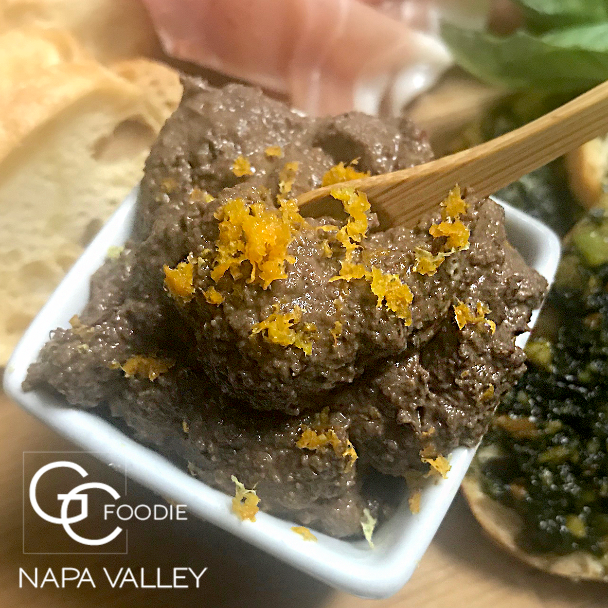 Spiced Olive-Orange Candied Almond Tapenade