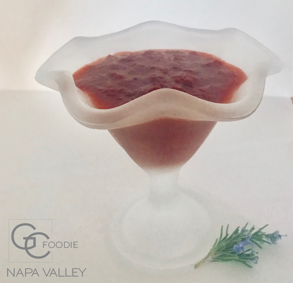 Pink Peppercorn Spiced Rhubarb-Strawberry Compote