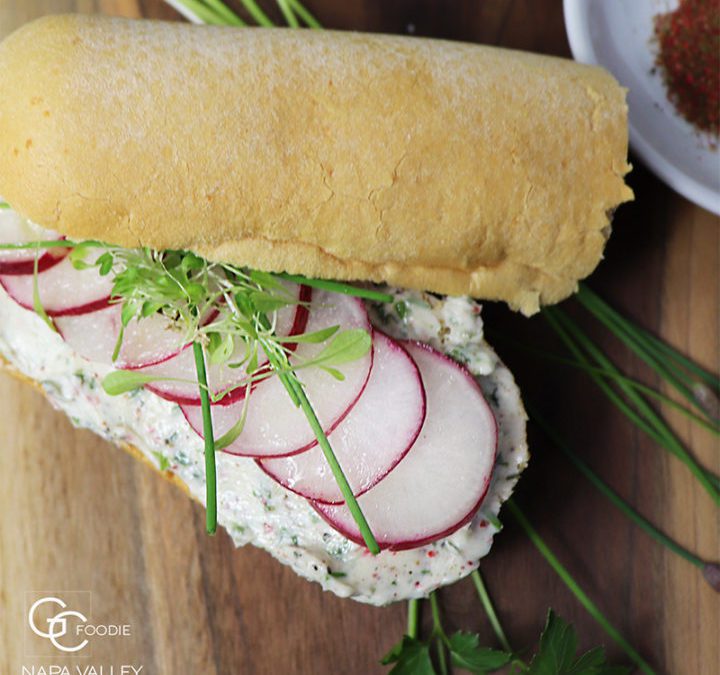 Salted Radish Sandwich with Citrus Herb Butter Smear