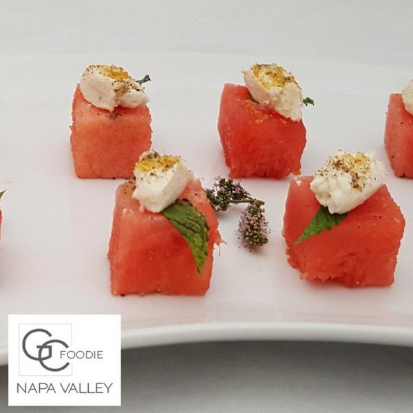 Refreshing Watermelon Accented with Savory Goat Cheese, Mint and Orange Sea Salt